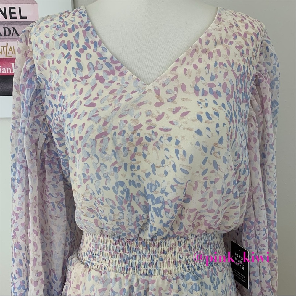 Express Printed Tiered Ruffle Mini Dress - Picture 3 of 17
